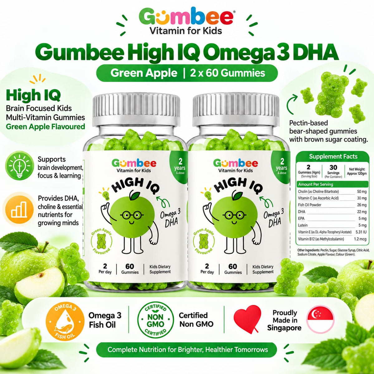 Twin Jar – Green Apple Omega-3 DHA